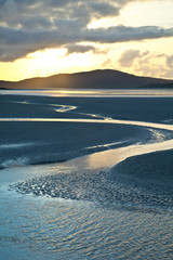 Bancos de arena de Luskentyre en fiordo de Taransay. Luskentyre Banks in Sound of Taransay. South...