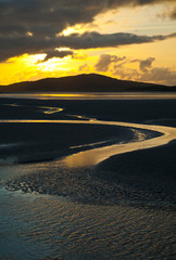 Bancos de arena de Luskentyre en fiordo de Taransay. Luskentyre Banks in Sound of Taransay. South...