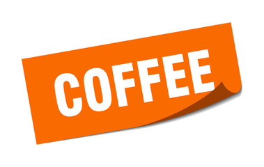 coffee sticker. coffee square isolated sign. coffee