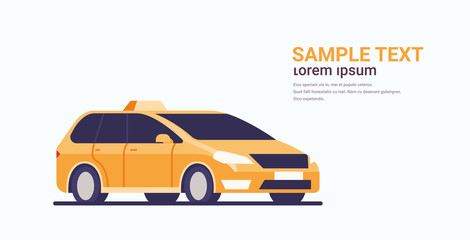 taxi car icon cab automobile passenger transportation service concept flat horizontal copy space