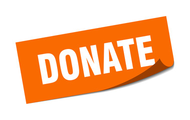 donate sticker. donate square isolated sign. donate