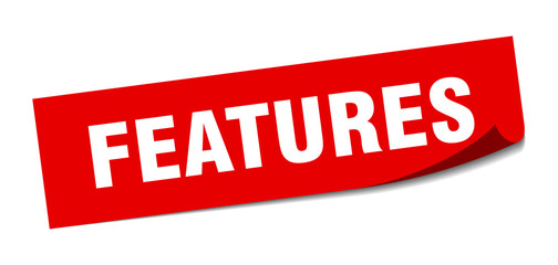 features sticker. features square isolated sign. features