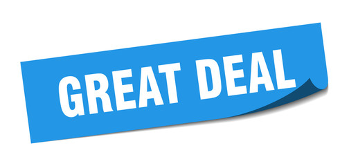 great deal sticker. great deal square isolated sign. great deal