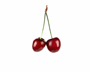 Sweet cherry isolated on white