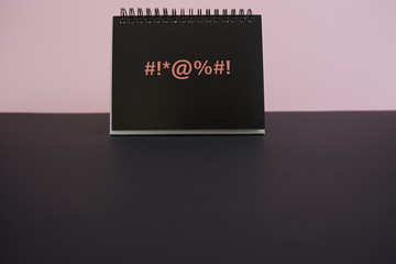  Colorful background with a notebook on top of a table and a notebook. Contemporary and youth design.