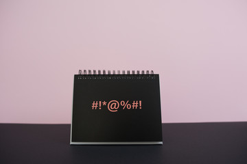  Colorful background with a notebook on top of a table and a notebook. Contemporary and youth design.