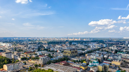 aerial view of Podol in Kiev, Ukraine