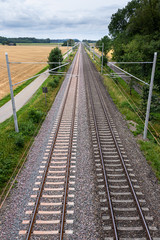 Fototapeta premium Elektrifizierung der Strecke Ulm Friedrichshafen