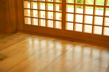 Traditional wood of japan style,texture of Japanese wood Shoji,Interior decoration Japanese style wooden house