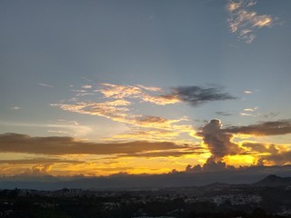sunset in mountains