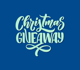 Vintage card with christmas giveaway lettering. Calligraphy text. Decoration template. Vector illustration for holiday design.