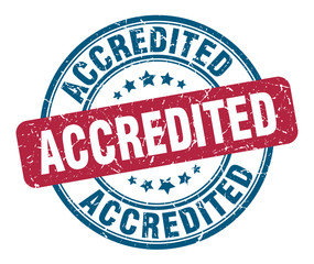 accredited stamp. accredited round grunge sign. accredited