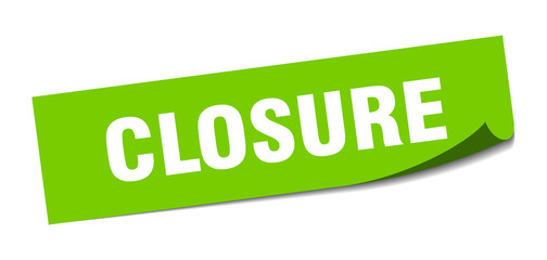 closure sticker. closure square isolated sign. closure