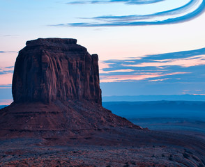 Monument Valley at sunrise, aerial view