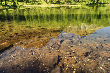 Beautiful landscape with reflection in lake water