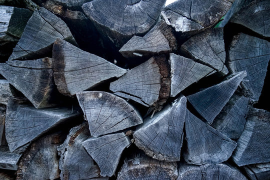 Holzpolter, gestapelt, Holz, Wald, Harz, Natur, Hintergrundbild, Dunkel, Schwarz