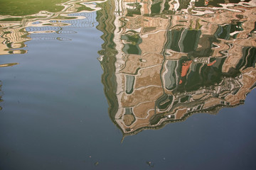 Spiegelung, Wasser, Spiegel, Venedig, Italien, Fenster, Hintergrund