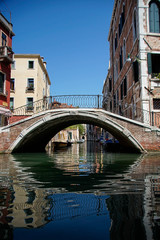 Obraz premium Venedig, Altstadt, Gasse, Weg, Antik, Italien, eng, Fluss, Balkon, Wohnen, Brücke