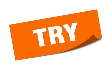 try sticker. try square isolated sign. try