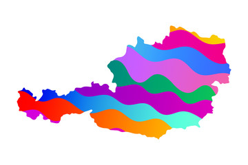 Austria colorful vector map silhouette