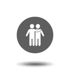 Friends icon vector illustration isolated on white background. Friendship sign. 