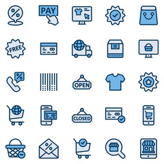 Online Shopping Filled Line Icon Set - 2