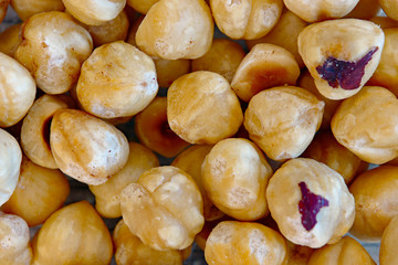 Geschälte Haselnüsse Nahaufnahme