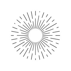 Obraz premium Vintage sunburst, vintage hand drawn