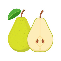 Pear isolated on white background. Vector illustration.