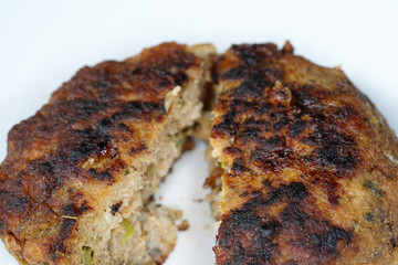 Delicious meatballs fried crispy brown and served hot