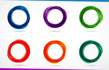 Set of color circles. Vector illustration.