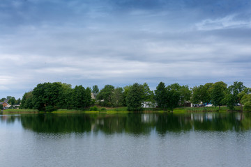 Fototapeta na wymiar Lake in Trakai. Lithuania. Lake of peace and tranquility