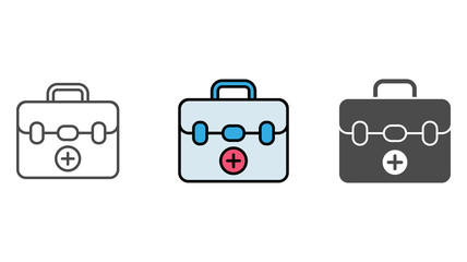 First aid kit vector icon sign symbol