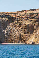 Fototapeta na wymiar beautiful volcano cliff on Milos