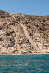 cliffs on the Kalamos beach, Milos island