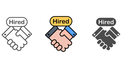 Hired vector icon sign symbol