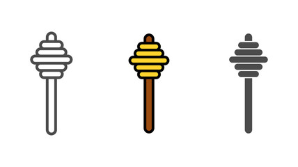 Honey dipper vector icon sign symbol