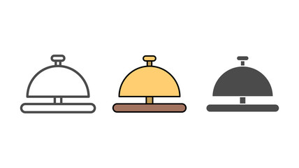 Obraz premium Hotel bell vector icon sign symbol