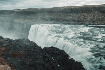 Dettifoss waterfall Icelnd. Huge wall of water. Scene frome sci-fi movies Iceland. © Tomasz