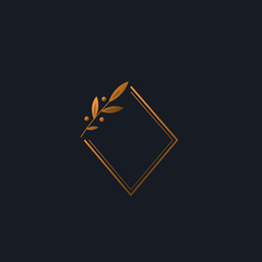 Minimal luxury gold floral logo.