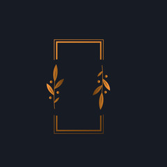Minimal luxury gold floral logo.