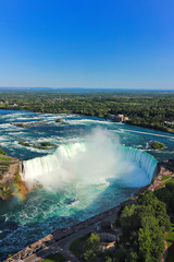 The view of the Horseshoe Fall with rainbow, Niagara Falls, Ontario, Canada