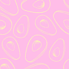 Avocado line seamless pattern
