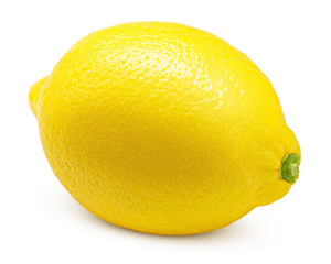 Whole lemon isolated on white background, clipping path, full depth of field
