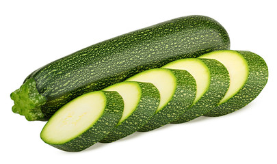 zucchini isolated on white background, clipping path, full depth of field