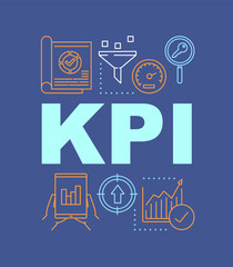 KPI word concepts banner. Key Performance Indicator. key business objectives. Presentation, website. Isolated lettering typography idea with linear icons. Vector outline illustration
