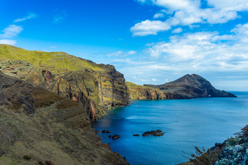 Fototapeta premium Madeira island ocean and mountains landscape, San Lorenco cape