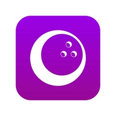 Marbled bowling ball icon digital purple for any design isolated on white vector illustration