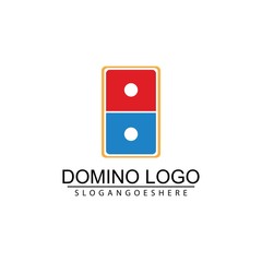 Domino card logo design illustration vector
