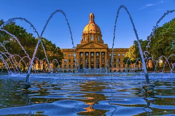 Legislature View Behind Water Fountain